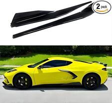 Gloss Black Side Skirts Extensions Body kit Fits For 20-2023 Corvette C8 Painted picture