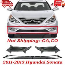 New Fits 11-13 Hyundai Sonata Front Bumper Grille & Fog Light Cover Left & Right picture