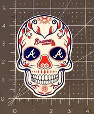 2021 World Series Champions Atlanta Braves Sugar Skull Vinyl Sticker 3.25