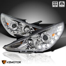 Clear Fits 2011-2014 Hyundai Sonata LED Strip Projector Headlights Lamps 11-14 picture