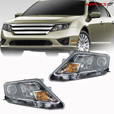 Fit For 2010-12 Ford Fusion Black Housing Halogen Headlight Assembly Right&Left picture