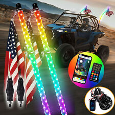 WEISEN 4FT Spiral RGB LED Whip Light+Plug & Play Wire For Polaris RZR Turbo R/R4 picture