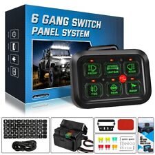 6 Gang Auxiliary Switch Panel Relay System Green for Jeep Wrangler JL Gladiator picture