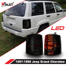 For 1997-1998 Jeep Grand Cherokee LED Tail Lights Rear Brake Lamps Smoke Pair picture
