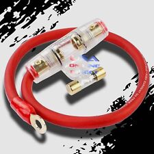 4 ga AWG RED Power Cable 100% OFC Copper With AGU Inline Fuse Holder +60A Fuse   picture