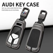 Zinc Alloy Leather Car Key Cover Shell Smart Remote Fob Holder For Audi A4 A5 Q5 picture