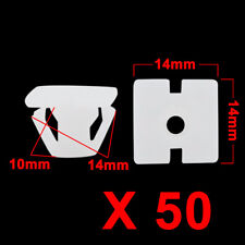 50 Pcs Square Plastic Rivets Retainer Clip White for Car Fender 14mm Hole picture