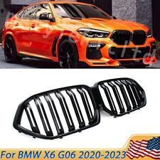 For BMW X6 G06 2020-2023 Dual Line Gloss Black Car Front Kidney Grille Grill picture