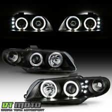 Black 2004 2005 2006 Pontiac GTO Halo Projector LED Headlights Lamps Left+Right picture