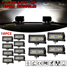 10pcs 7inch 200W LED Work Light Bar Spot Fog Lamp Offroad Driving Truck Boat 4WD picture