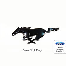 Fits 2015-23 Mustang Pony Front Emblem Gloss Black Genuine Ford Licensed OEM picture
