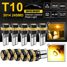 10X T10 194 168 2825 LED Licence Plate Side Marker Dome Light Bulbs Amber Yellow picture