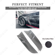 Dry Carbon CSL Front Fender Side Trim Suit Vents Garnish for 2021-23 BMW G82 M4 picture
