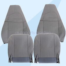 For 03-14 Chevy Express Driver & Passenger Bottom & Back Cloth Seat Cover Gray picture
