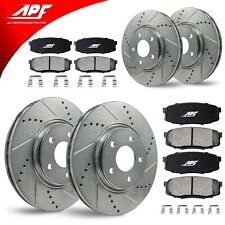 Front & Rear Zinc Drill/Slot Brake Rotors + Pads for Toyota Tundra 2007-2021 picture