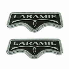 BRAND NEW 2X LARAMIE Emblem Badge Sticker Tailgate 1500 2500 3500 SILVER Black picture