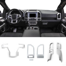 7PCS Silver Interior Center Console Steering Wheel AC Trim Kit For F150 2015-20 picture