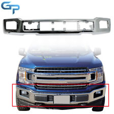 Steel Front Bumper Face Bar Chrome For 2018-2020 Ford F-150 w/ Fog Light Hole picture