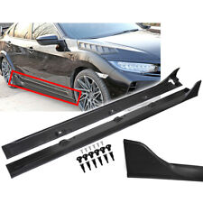 Side Skirt Extension For 16-2020 Honda CIVIC 4DR Sedan LX EX Si Blk Type-R Style picture