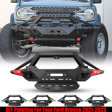 Front Bumper For 21-23 Ford Bronco W/Side Wings Bull Bar Skid Plate with Mount picture