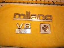 Alfa Remo Milano 1987 2.5L rear trunk METAL genuine Alfa OEM 1 set of 3 Emblems picture