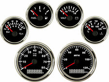 6 Gauge Set GPS 0-120MPH Speedometer Tacho Fuel Volts Oil Temp Red LED USA STOCK picture