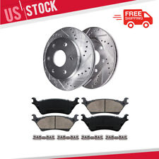 For 2012 2013 - 2020 Ford F-150 6-Lug REAR Drilled Rotors + Ceramic Brake Pads picture
