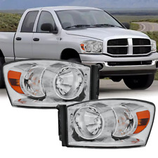 2PCS LH+RH Chrome Headlights Kits For 2006 2007 2008 Dodge Ram 1500 2500 3500 picture