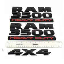 3x OEM Black HEAVY DUTY  Plus 4x4 Emblems Badges Matte for 3500 Genuine picture