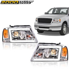 LED DRL Projector Headlight/lamps Chrome/Amber Fit For 04-08 Ford F-150/Mark LT picture