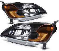 Fits Honda Civic 2001-2003 Clear Lens Black Housing Headlights Assembly Pair picture