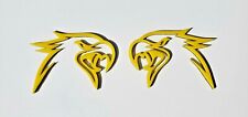 2 Yellow HellHawk Emblems fits Jeep Trackhawk Grand Cherokee Left Right Sides  picture