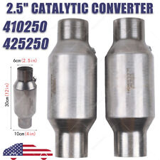 2PCS 2.5 Inch Universal Catalytic Converter 410250 High Flow Stainless Steel picture