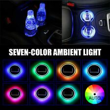 2x LED Solar Cup Pad Car Light Cover Interior Decoration Car Light Accessories picture