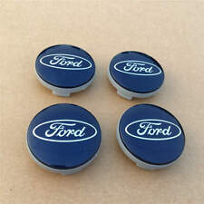 (4) Black Blue Ford Wheel Center Hub Caps 54mm Rim Emblem Hubcap Cover Logo 2 ⅛