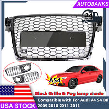 For 2009-12 Audi A4 S4 RS4 B8 Front Henycomb grille Bumper Grill&fog lamp cover picture