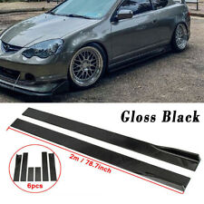 78.7'' Gloss Black Side Skirts Extention Body Kit For Acura RSX DC5 2002-2006 CT picture
