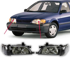 For 1995-1999 Toyota Tercel Black Housing Crystal Lens Headlights Lamps LH+RH picture
