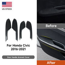 Inner Door Armrest Cover ABS Carbon Fiber Trim For Honda Civic 2016 Up 10th Gen picture