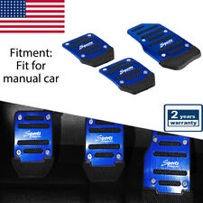 Universal Non-Slip Manual Gas Brake Foot Pedal Pad Cover Set Car Accessorie BLUE picture