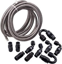 16FT 3/8'' Fitting Stainless Steel Nylon Braided CPE Oil 6AN Fuel Hose Line Kit  picture
