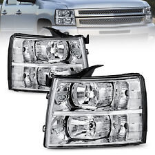 Pair Headlight Assembly w/ Clear Lens For 07-13 Chevy Silverado 1500 2500 3500 picture