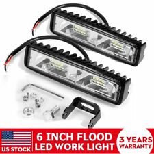 2X LED Work Lights 6 Inch 48W 12V Driving Strip Flood Beam light Bar SUV Offroad picture