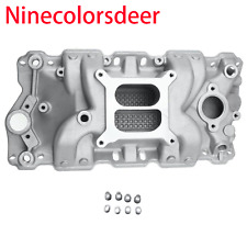 For Small Block Chevy SBC 305 327 350 400 57-86 Satin Aluminum Intake Manifold picture