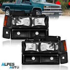 2PCS Headlights Assembly & Bumper Lamps For 1995-1999 Chevy C/K 1500 2500 Tahoe picture