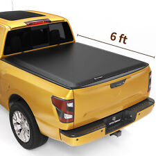 6 ft  Bed Tonneau Cover Soft Tri-fold for 22-24 Nissan Frontier Truck w/ Lamp picture