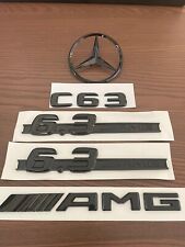 Gloss Black C63 6.3 AMG Star Emblem PACKAGE Badge Logo Sticker W204 picture