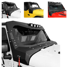 Armor Windshield Frame Cover Visor Cowl w/ Lights For Jeep Wrangler TJ JK JL JT picture