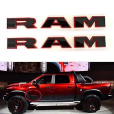 2x OEM Black RAM Emblem Front Badge for 2019 2020 RAM 1500 2500 3500 Red Frame picture