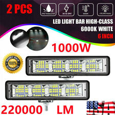 2x 6inch 1000W LED Work Light Bar Flood Fog Lamp Offroad Driving Truck SUV ATV picture